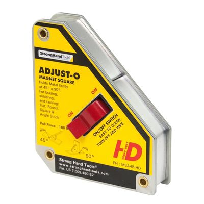 On/Off Magnetic Square, 30/60, 45, 90, Size: 6 x 5 x 1.5, Pull Force: 160 lb, Heavy Duty, MSA48-HD
