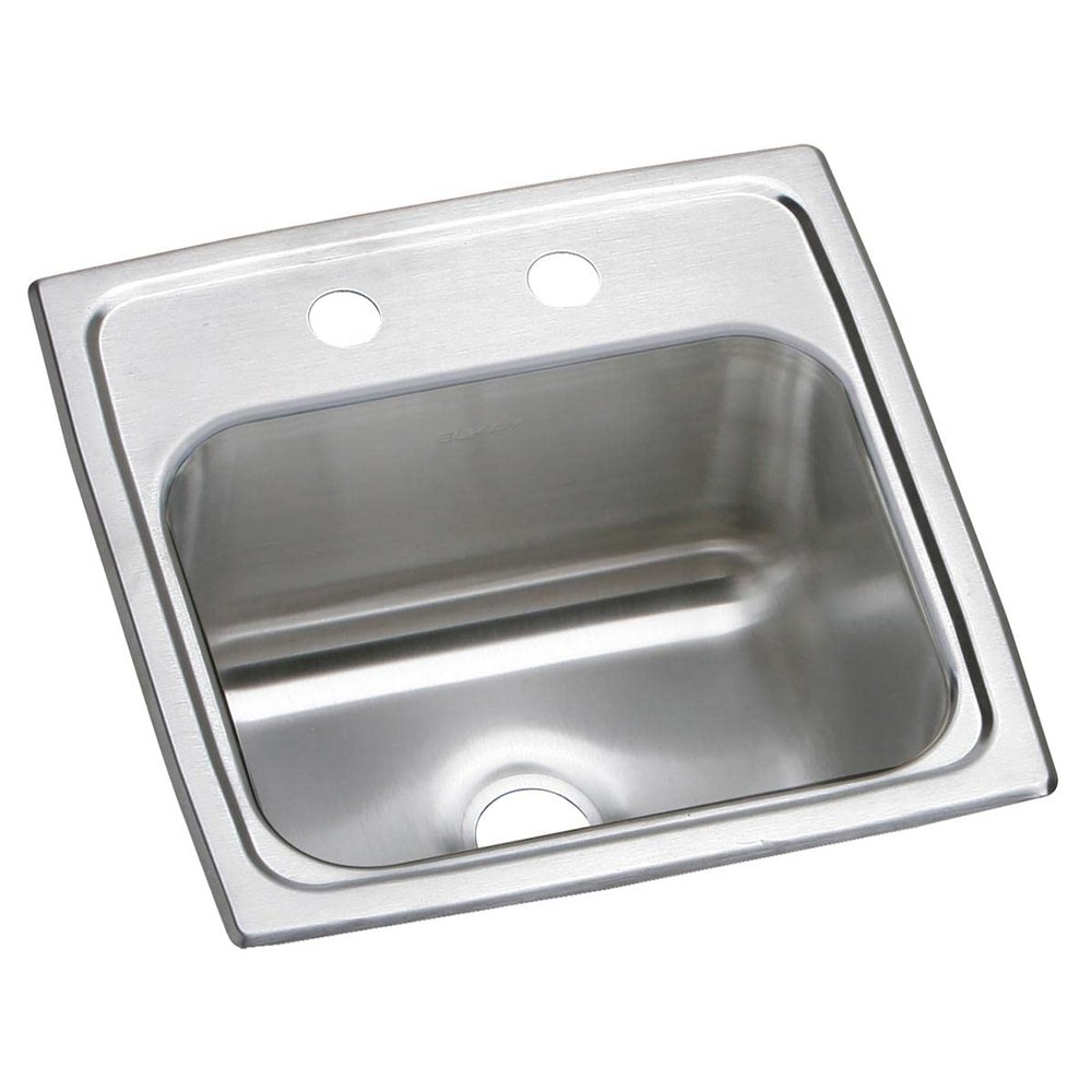 Elkay BPSR152 Gourmet Pacemaker 15" by 15" Stainless Steel Two Hole Bar Sink Pacemaker Bright Satin Finish