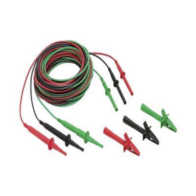 Fluke TL1550EXT 3 Piece Extended Test Lead Set with Alligator Clips, 5000V DC Voltage, 20A Current, 300" Cable Length