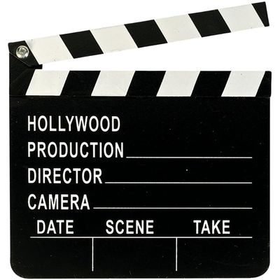 Premium Wooden Hollywood Director's Clapboard with Black & White Finish - 7" x 8" (1 Pc.) - Perfect for Aspiring Filmmakers and Movie Enthusiasts