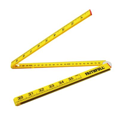 Faithfull RULEFOLD 1m Folding Rule ABS Plastic - Yellow