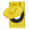 Hubbell Wiring Systems HBL74CM24WO Ship-to-Shore Polycarbonate Spring-Loaded Lift Cover for 26CM10 Weather Proofing Receptacle, Yellow view 1