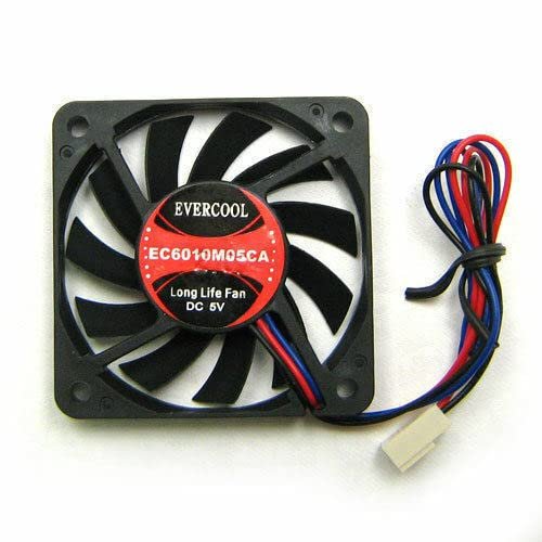 Evercool 60x60X10mm 5v Ball Bearing Fan, 3 Pin EC6010M05CA