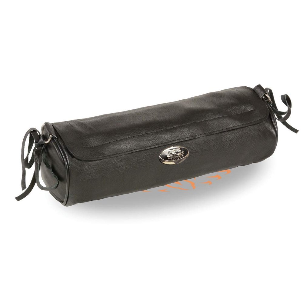 Milwaukee Leather SH504 Black Soft Leather Extra Long Motorcycle Tool Pouch - One Size