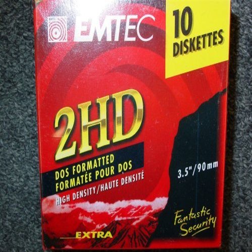EMTEC 3.5" DOUBLE SIDED HIGH DENSITY IBM FORMATTED DISKETTES10-PACK