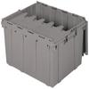 Akro-Mils 39175 Industrial Plastic Storage Tote with Hinged Attached Lid, (21.5-Inch L by 15-Inch W by 17-Inch H), Gray, (4-Pack) view 1