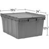 Akro-Mils 39175 Industrial Plastic Storage Tote with Hinged Attached Lid, (21.5-Inch L by 15-Inch W by 17-Inch H), Gray, (4-Pack) view 4