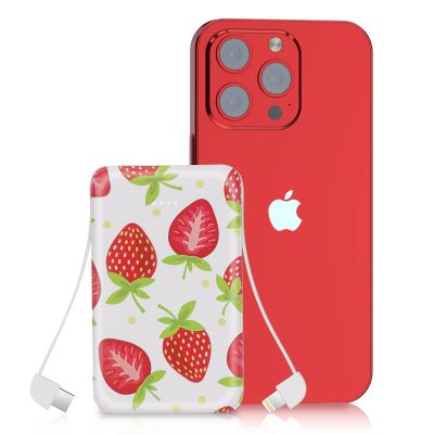 Sethruki Cute Portable Charger 5000mAh Ultra Slim Power Bank,Strawberry