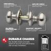 Kwikset Juno Entry Door Knob with Lock and Key, Secure Keyed Handle Exterior, Front Entrance and Bedroom, Satin Nickel, Pick Resistant SmartKey Rekey Security and Microban, 2 view 3