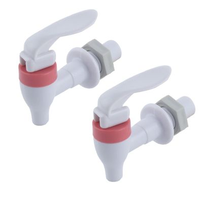 uxcell 2pcs Drinking Fountains Plastic White Pink 15mm Connector Dia