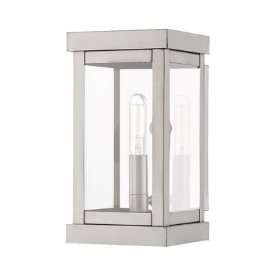 Livex Lighting 20701-91 Hopewell 1 Light Outdoor Wall Lantern, Brushed Nickel