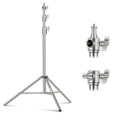 NEEWER 102"/2.6m Stainless Steel Light Stand, Spring Cushioned Heavy Duty Photography Tripod Stand with 1/4 to 3/8 Universal Screw Adapter for Strobe, LED Video Light, Ring Light, Monolight, Softbox
