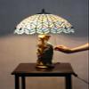 FixtureDisplays Tiffany Style Peacock Desktop Lamp 16-Inch Shade15720 view 2
