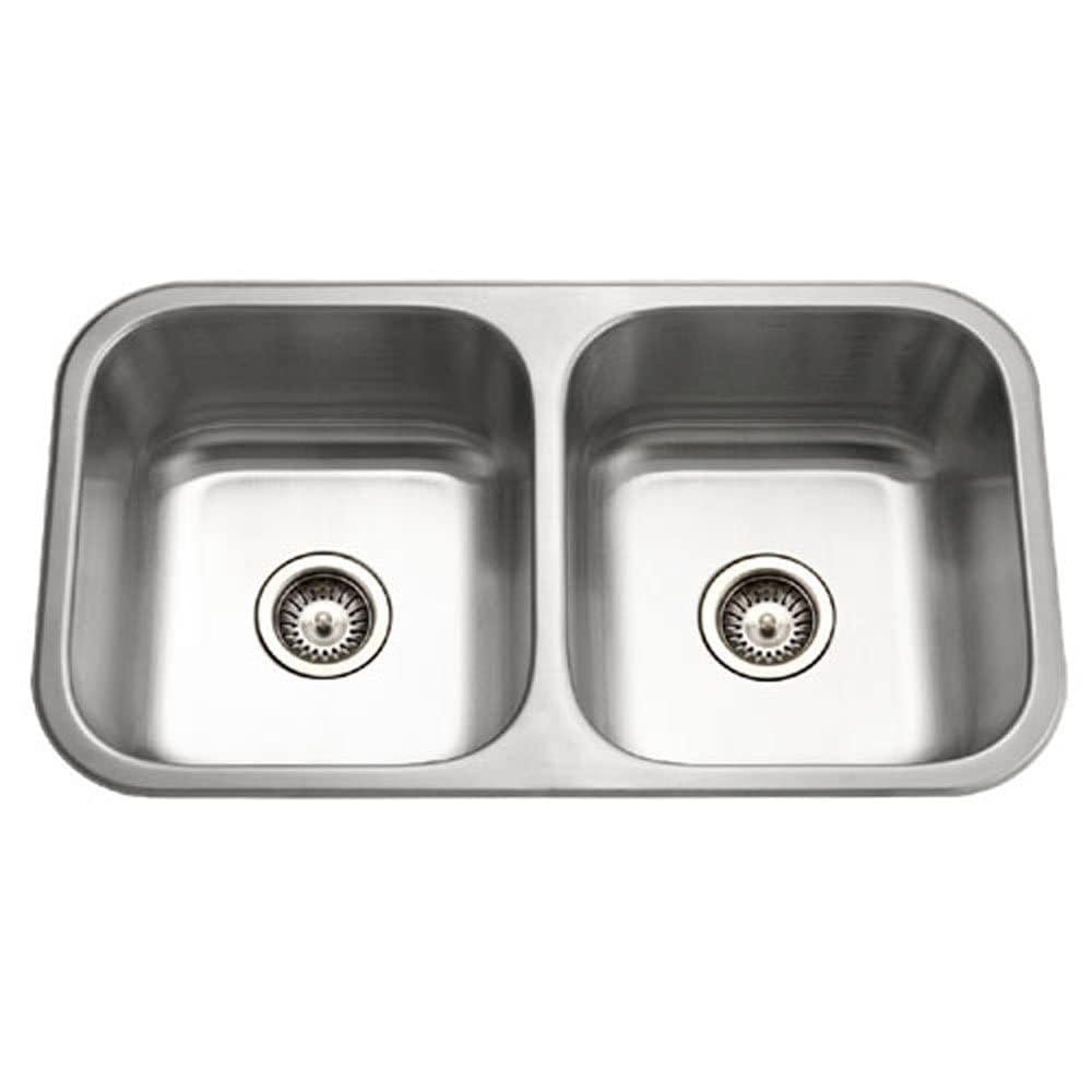 Houzer 31" Stainless Steel Undermount 50/50 Double Bowl Kitchen Sink