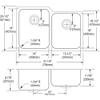 Elkay Lustertone ELUH3120L Offset Double Bowl Undermount Stainless Steel Kitchen Sink view 2