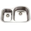 Houzer Medallion Designer Stainless Steel Kitchen Sink: 32 Inch Undermount 70/30 Double Small Left Bowl Sink with Strainers & Colander, Durable & Versatile, Essential for Home & Apartment: MC-3210SL-1 view 1