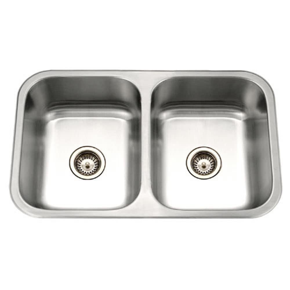 Houzer 32" Stainless Steel Undermount 50/50 Double Bowl Kitchen Sink