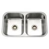Houzer 32" Stainless Steel Undermount 50/50 Double Bowl Kitchen Sink view 1