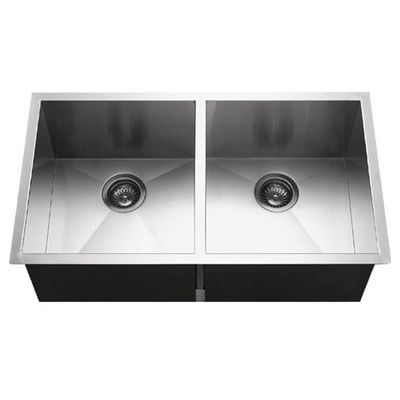 Houzer 33" Stainless Steel Undermount 50/50 Double Bowl Kitchen Sink