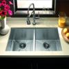 Houzer 33" Stainless Steel Undermount 50/50 Double Bowl Kitchen Sink view 3