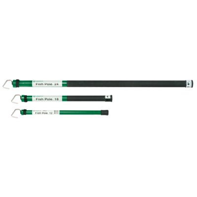Greenlee FP24 Collapsible 24' Cable Pulling and Reaching Fish Pole, Far-Reaching Wire Pulling Tool for Pushing/Pulling Cables