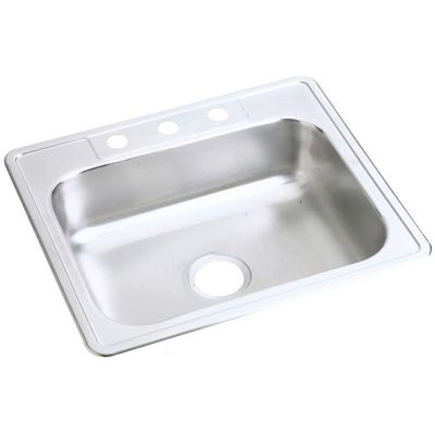 Elkay D125213 Dayton Single Bowl Drop-in Stainless Steel Sink 25 x 21