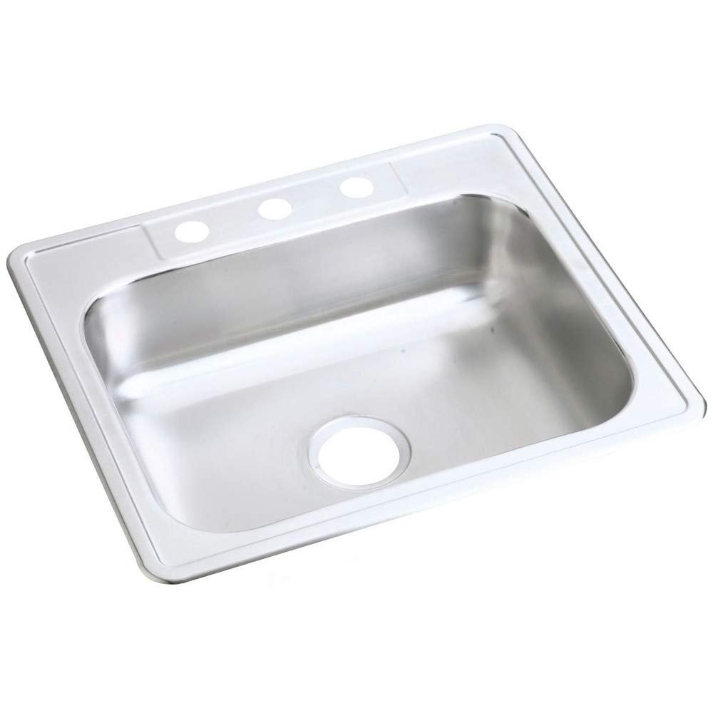 Elkay D125213 Dayton Single Bowl Drop-in Stainless Steel Sink 25 x 21