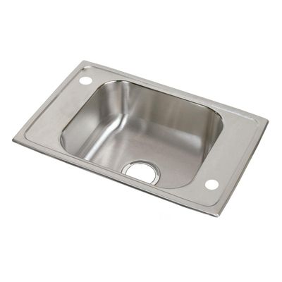 Elkay CDKR25172 20 Gauge Stainless Steel 25" x 17" x 6.87" Single Bowl Top Mount Sink 2 Hole