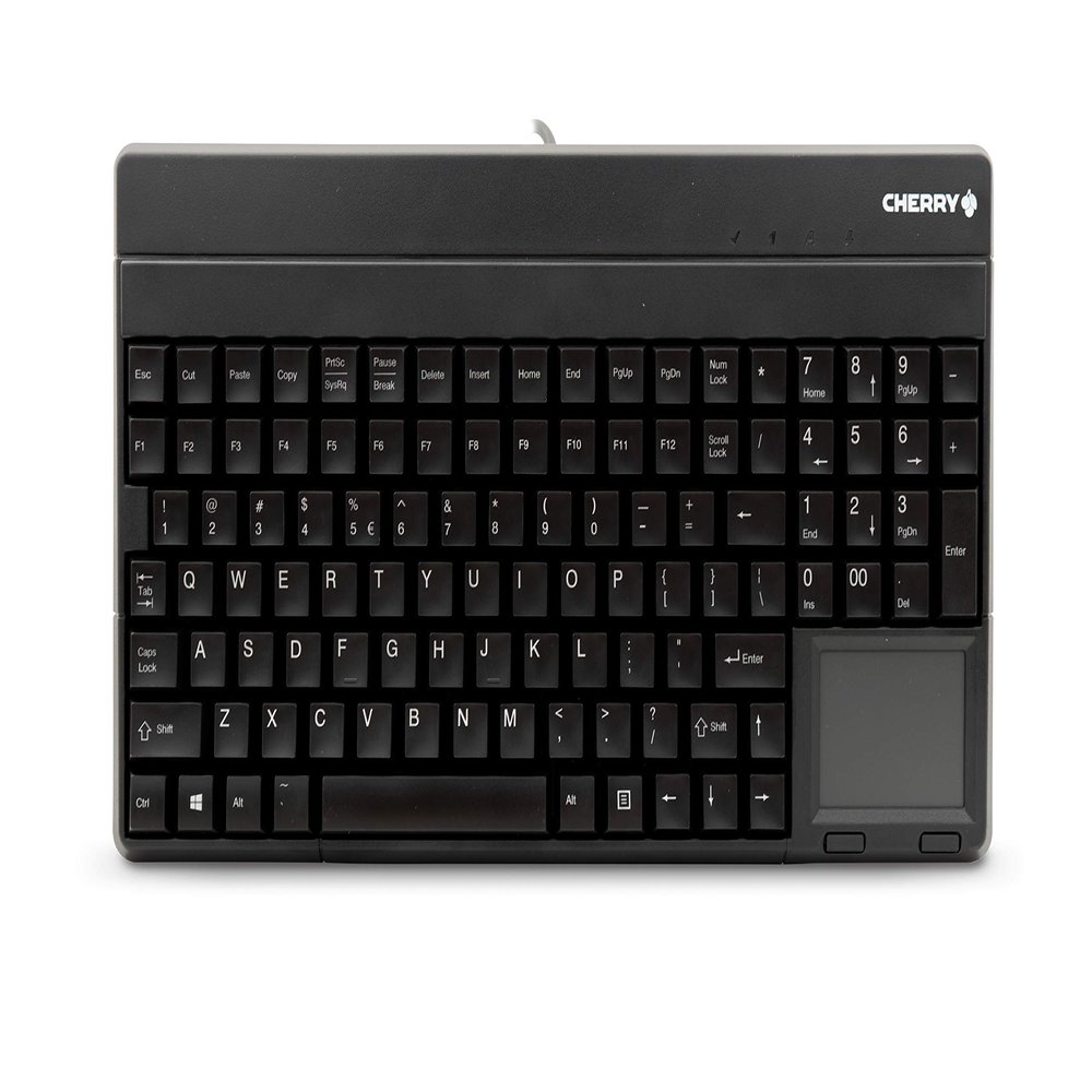 Cherry G86-62401 Compact Keyboard - Integrated Touchpad - USB - Black- Spill Resistant (G86-62401EUADAA)