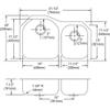 Elkay Lustertone ELUH3119R Offset 60/40 Double Bowl Undermount Stainless Steel Kitchen Sink view 3
