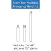 Progress Lighting P8602-09 Utilitarian/Commodity 2X6in 1X12in Stem Extension Kit, Brushed Nickel view 3