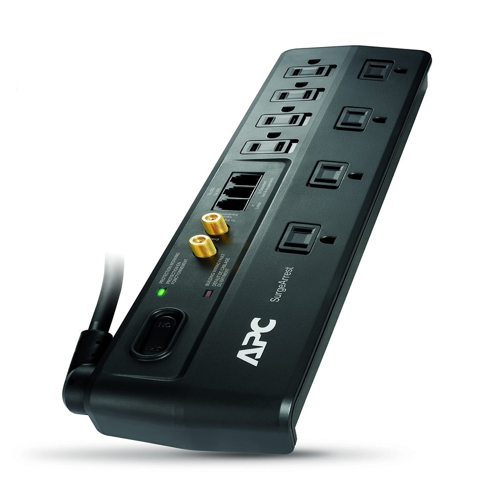APC Surge Protector with Telephone, DSL and Coaxial Protection, P8VT3, 2770 Joules, 8 Outlet Surge Protector Power Strip Gray