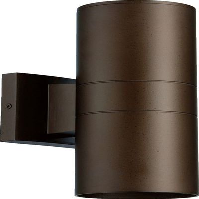 Quorum 720-2-86 Transitional Two Light Wall Mount from Cylinder Collection in Bronze/Dark Finish,