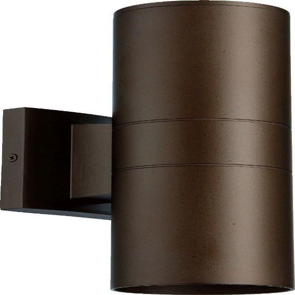 Quorum 720-2-86 Transitional Two Light Wall Mount from Cylinder Collection in Bronze/Dark Finish,
