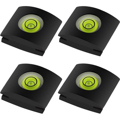 4Pack Camera Hot Shoe Cover with Bubble Spirit Level for Canon Nikon Panasonic Fujifilm Olympus Pentax Sigma DSLR/SLR/Evil Camera