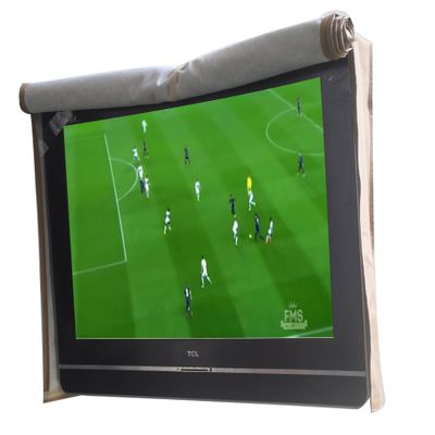acoveritt Outdoor 55" TV Set Cover,Scratch Resistant Liner Protect LED Screen Best-Compatible with Standard Mounts and Stands (Tan)