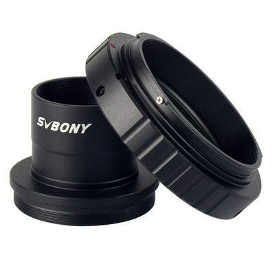 SVBONY T2 T Ring Adapter and T Adapter, 1.25 inches Metal Telescope Camera Adapter Compatible with Canon EOS Standard EF Lenses and Telescope Camera Astrophotography Accessories