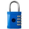 Padlock 4 Digit Combination Lock - for Gym School Locker, Outdoor Gate, Shed, Fence, and Storage, Combo Luggage Lock - Locker Lock- Weatherproof Metal - Keyless, Easy to Set, Resettable - Blue view 1