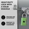 Desired Tools 4-Digit Combination Lock Heavy Duty Outdoor Green view 4