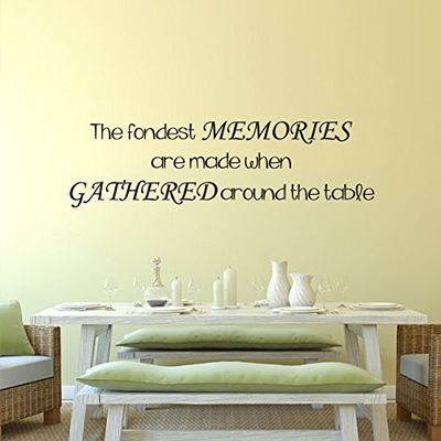 Kitchen Dining Room Quote The Fondest Memories Are Made When Gathered Around The Table Memory Wall Decor For HomeMedium,Black