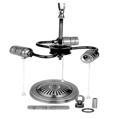 Pull Chain "S" Cluster Wire Canopy Ceiling Fixture