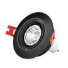 3 Inch Round Led Recessed Lighting Trims,Dimmable Spotlight Downlight Holder, for GU5.3/MR16/GU10 bulbs, Retrofit Eyeball Light Fixture Frame with MR16 sockets, 70mm Cutout, Pack of 2 (Black) view 2