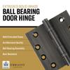 EMBASSY Door Hinge Solid Brass - 3.5 x 3.5 Inch, Heavy Duty, Pewter, Ball Bearings, Rust Resistant Pin, Architectural Designer Grade, Home Improvement, 2 Pack view 4