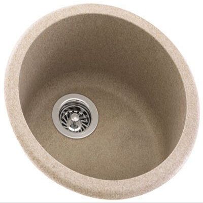 Swanstone KS00018RB.042 Solid Surface Kitchen Sink, 18.5" x 18.5", Gray Granite