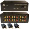2 in x 4 Out Composite RCA S-Video, Audio Distribution Amplifier Amp Splitter Matrix Distributor view 1