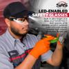 LED Inspector Safety Glasses | Protective Eyewear | Black Frame, Polycarbonate Clear Frames | Low to High Impact | Built-In LED Lights | 99.9% UV Protection | Woodworking, Construction, Mechanic view 3