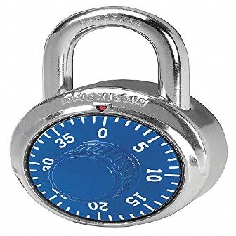 Combination Padlock, Center, Black/Silver