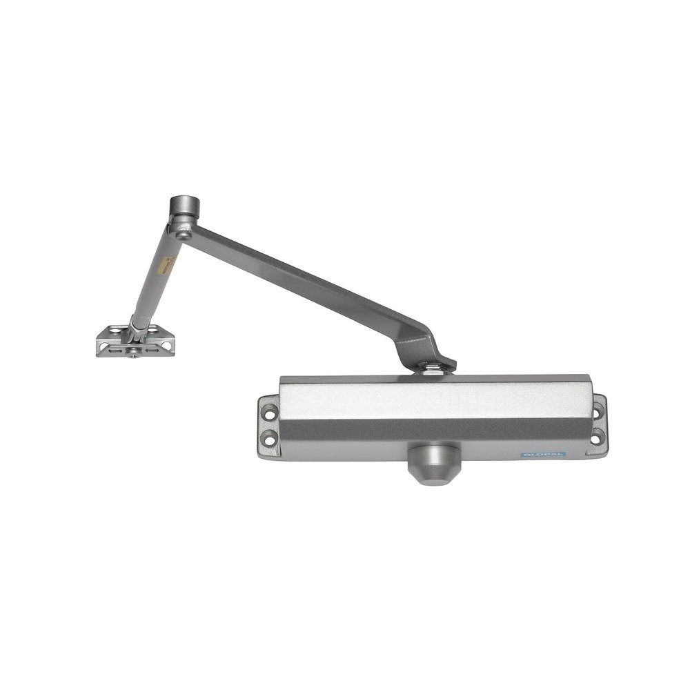 Global Door Controls Commercial Door Closer in Aluminum - Size 2