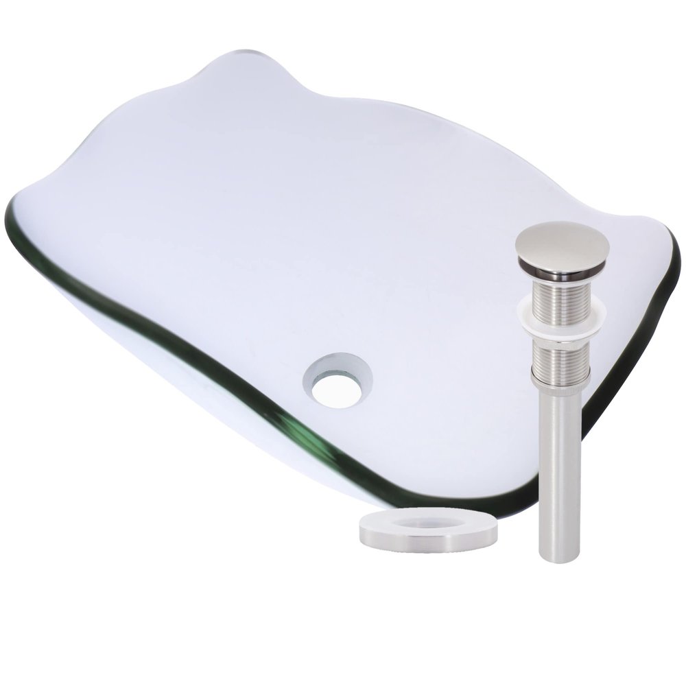 Miseno MNO-C713 Oval 20" Tempered Glass Vessel Bathroom Sink