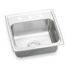 Elkay Drop-In Sink, 3 Hole, 16" x 13-1/2", Lustrous Highlighted Satin LR19193-1 Each view 1
